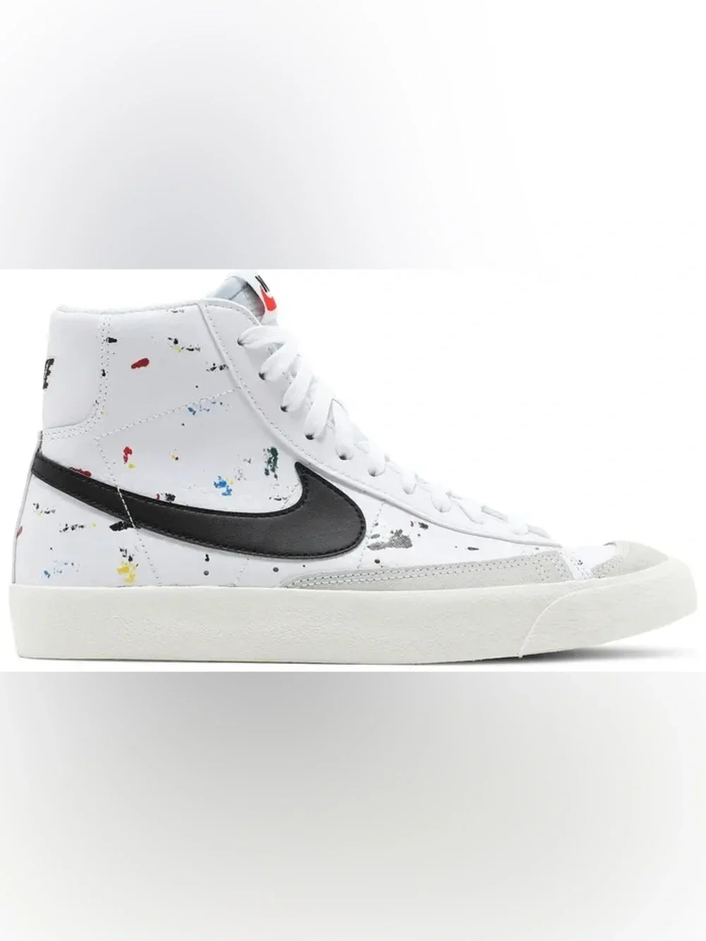 Nike White Blazer Mid '77 GS 'Paint Splatter' Sneakers Size 4.5 Youth